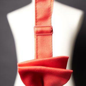 Vintage 1980s Red Satin Bow Tie